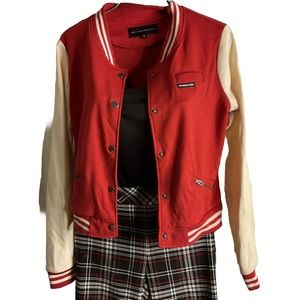 Members Only varsity sport jacket red & white